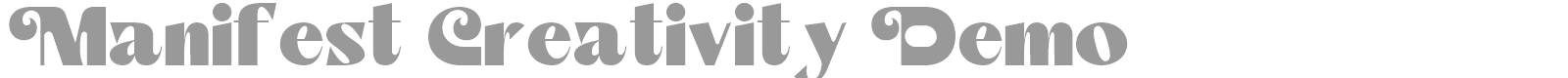 Manifest Creativity font preview